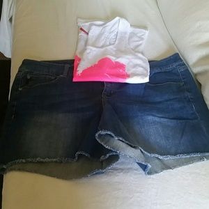 women's torrid denim style shorts.